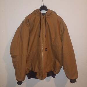 Berne HJ51BD Heritage Hooded Jacket Size 2XL Brown Cotton Duck Work Jacket